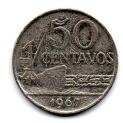 1967 - 50 Centavos - Moeda Brasil - Estado de Conservação: Bem Conservada (BC)
