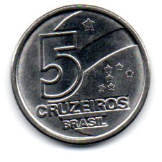 1990 - 5 Cruzeiros - Moeda Brasil - Estado de Conservação: Soberba ou Superior