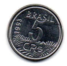1993 - 5 Cruzeiros Reais - Arara - Moeda Brasil - Estado de Conservação: Soberba ou Superior