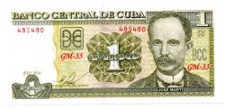Cuba - 1 Peso  - Cédula Estrangeira - Flor de Estampa