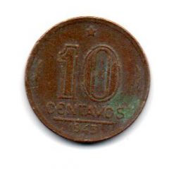 1943 - 10 Centavos - Níquel Rosa - Moeda Brasil - Estado de Conservação: Regular (R)