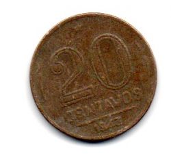1943 - 20 Centavos - Níquel Rosa - Moeda Brasil - Estado de Conservação: Regular (R)