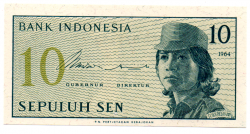 Indonésia - 10 Rupias - Cédula Estrangeira - Flor de Estampa