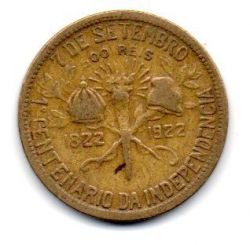1922 - 500 Réis - Comemorativa do 1° Centenário da Independência do Brasil - Moeda Brasil - Estado de Conservação: Muito Bem Conservada (MBC)