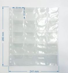 Folha de 20 Espaços  p/ Moedas - Com Abas - Comporta Coin Holder - Material: PVC