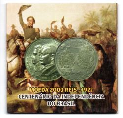  Cartela Vazia - P/  Moeda 2000 Réis 1922 Centenário da Independência do Brasil - c/ capa