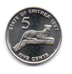 Eritreia - 1997 - 5 Cents - Sob/Fc