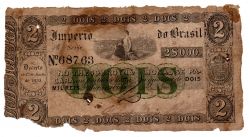 .R019 - 2 Mil Réis - Cédula Brasil Império - Data: 1860