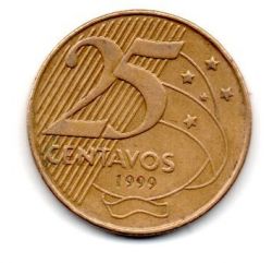 1999 - 25 Centavos - Moeda Brasil - Mbc