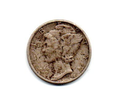 Estados Unidos - 1944 - 10 Cents - Prata .900 - Aprox. 2,5g - 17.9mm Imagem 1