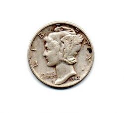Estados Unidos - 1944 - 10 Cents - Prata .900 - Aprox. 2,5g - 17.9mm