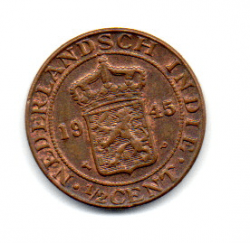 Índias Orientais Holandesas - 1945 - 1/2 Cent