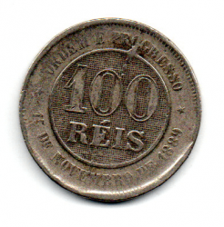 1889 - 100 Réis - Erro: Cunho Rachado - Moeda Brasil