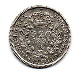 1820 - 320 Réis - Prata - Moeda Brasil Reino