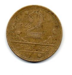 1946 - 2 Cruzeiros - ERRO: Cunho Descentralizado - Moeda Brasil
