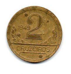 1949 - 2 Cruzeiros - ERRO: Cunho Descentralizado - Moeda Brasil