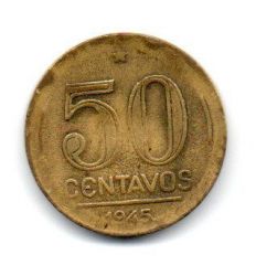 1945 - 50 Centavos - ERRO: Cunho Descentralizado - Moeda Brasil