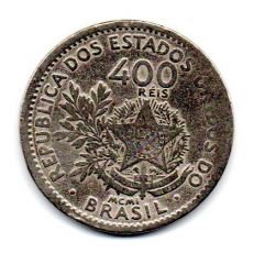 1901 - 400 Réis - ERRO: Cunho Descentralizado - Moeda Brasil