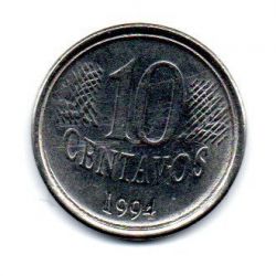 1994 - 10 Centavos - ERRO: Rebordo Saliente - Moeda Brasil