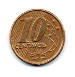 2002 - 10 Centavos - ERRO: Cunho Rachado - Moeda Brasil
