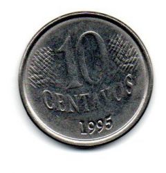 1995 - 10 Centavos - ERRO: Cunho Marcado (Data "Vazada") - Moeda Brasil
