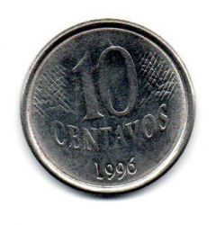 1996 - 10 Centavos - ERRO: Cunho Marcado (Data "Vazada") - Moeda Brasil