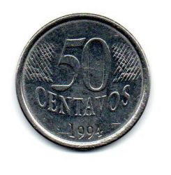 1994 - 50 Centavos - ERRO: Cunho Marcado (Data "Vazada") - Moeda Brasil
