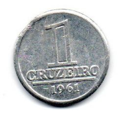 1961 - 1 Cruzeiro - ERRO: Disco Cortado - Moeda Brasil