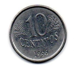 1996 - 10 Centavos - ERRO: Cunho Marcado (Data "Vazada") - Moeda Brasil