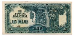 Malaya - 10 Dollars - Invasão Japonesa - Cédula Estrangeira