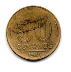 1945 - 50 Centavos - ERRO: Cunho Rachado - Moeda Brasil