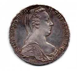 Monarquia Austro-Hungara - 1860 à 1900 - Restrike Oficial de 1 Thaler Maria Theresa de 1780 - Vienna Mint - Variante H49a - Prata .833 - Aprox 28,06 g 