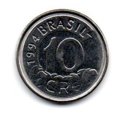 1994 - 10 Cruzeiros Reais - ERRO: Batida Fraca - Moeda Brasil