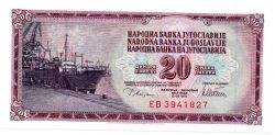 Iugoslávia - 20 Dinara  - Cédula Estrangeira