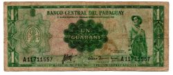 Paraguai - 1 Guarani - Cédula Estrangeira - BC