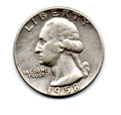 Estados Unidos - 1958D - 25 Cents - Quarter Dollar -  Prata .900 - Aprox 6,25 g -  24,3 mm