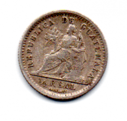Guatemala - 1897 - ½ Reales - Prata .835 - Aprox 1,5 g - 15 mm
