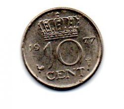 Holanda - 1977 - 10 Cents