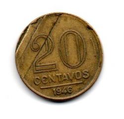 1946 - 20 Centavos - ERRO : Delaminação - Moeda Brasil