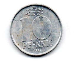 Alemanha República Democrática (DDR) - 1965  - 10 Pfennig