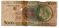 C222 - 5000 Cruzeiros - Efígie da República - Data: 1990 