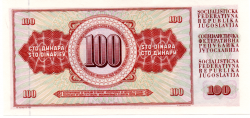 Iugoslávia - 100 Dinara - Cedula Estrangeira