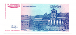 Iugoslávia - 50.000 Dinara - Cedula Estrangeira