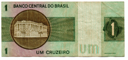 C129a - *Asterisco - 1 Cruzeiro - Cédula de Reposição - Série A00014* - Data: 1970 - MBC