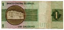 C129a - *Asterisco - 1 Cruzeiro - Cédula de Reposição - Série A00021* - Data: 1970 - MBC