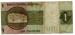 C129a - *Asterisco - 1 Cruzeiro - Cédula de Reposição - Série A00037* - Data: 1970 - BC