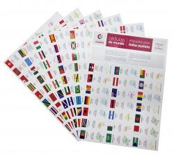 Etiquetas Cédulas do Mundo - 193 Países - Medidas das etiquetas 72mm x 31mm - Ideal para Folhas de Acetato com Espaços para Etiquetas