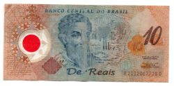 C332 - 10 Reais - Data: 2001 - Polímero - Pedro Álvares Cabral - Comemorativa 500 Anos Descobrimento do Brasil - Regular (R)