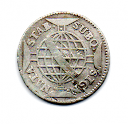 1768 - 160 Réis - Prata - SUBQ - Coroa Alta - Moeda Brasil Colônia