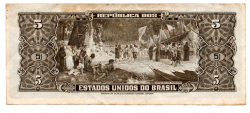 C074 - 5 Cruzeiros - 2° Estampa - Série 4094 - ERRO DE CORTE: DESCENTRALIZADA  - Barão do Rio Branco - Data: 1964 - MBC